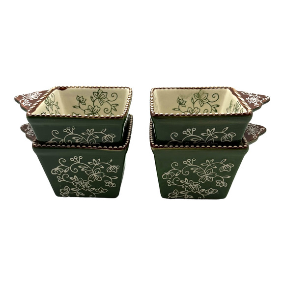 Temp-Tations Other - Set of 4 Ramekins Temp-Tations Presentable Ovenware by Tara Floral Lace 10 Oz.